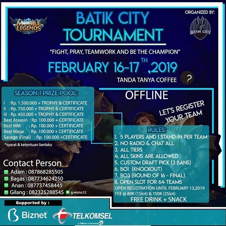 EVENT PEKALONGAN - BATIK CITY TOURNAMENT (MOBILE LEGENDS)